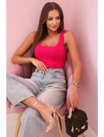 Dámská top na ramínkách s výstřihem - fuchsie