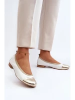 Zazoo 2890 Kožené baleríny bílo-zlaté Zazoo 2890 Kožené baleríny bílo-zlaté