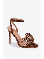 Dámské sandály na podpatku s ozdobou Panterka Geloria