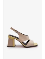 Dámské sandály na vysokém podpatku Béžová D&A Dámské sandály na vysokém podpatku Béžová D&A