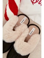 Dámské pantofle s kožíškem – černé Zanelia