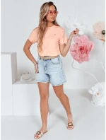 Dámské žebrované tričko SMILE FOR YOU růžové FashionStreet RY2907