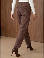 Dámské džíny s balónovým střihem s hnědým leopardím vzorem FashionStreet UY3177 Dámské džíny s balónovým střihem s hnědým leopardím vzorem FashionStreet UY3177
