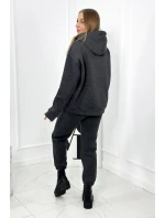 Izolovaná bavlněná souprava, mikina s vyšívacími + kalhotami Grafit Izolovaná bavlněná souprava, mikina s vyšívacími + kalhotami Grafit