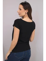 Dámská bavlněná halenka s potiskem CHIC černá