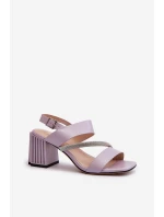 Dámské elegantní sandály na podpatku fialové D&A MR38-549