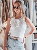 Dámské tričko bez ramínek s mašlí PERBOW white FashionStreet RY2732