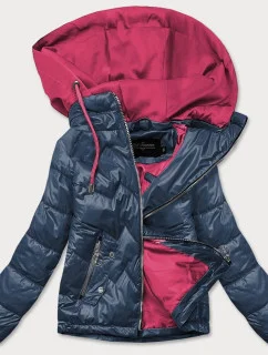 Modro/růžová dámská bunda s kapucí (BH2003)