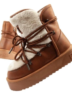 D.Franklin dámské zateplené zimní boty hnědé dámské
