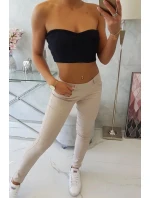 Kalhoty barevné džínové béžové