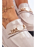 Lakované mokasíny na platformě Světle šedé Ronin Lakované mokasíny na platformě Světle šedé Ronin