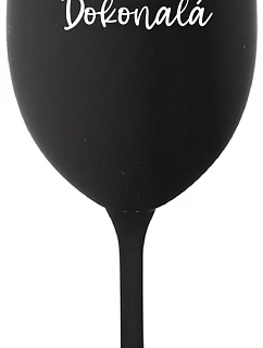 PANÍ DOKONALÁ - černá sklenice na víno 350 ml