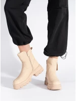 Jedinečné hnědé kotníčkové boty dámské na plochém podpatku Jedinečné hnědé kotníčkové boty dámské na plochém podpatku