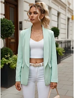 Dámské elegantní sako rozepínací mátové FashionStreet PY0144 Dámské elegantní sako rozepínací mátové FashionStreet PY0144