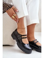 Lakované Dámské Polobotky S Pásky Černé Rialuna Lakované Dámské Polobotky S Pásky Černé Rialuna