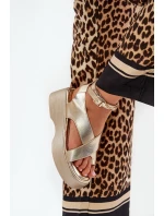 Dámské Sandály Na Platformě A Klínu Eko Kůže Zlaté Tenzorus