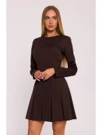 M872 Šaty s obrácenými záhyby - hnědé M872 Šaty s obrácenými záhyby - hnědé