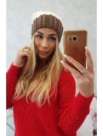 Milano fleecová čepice K203 ecru+mocca