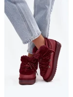 Nízké sněhule na platformě s kožíškem D.Franklin DFSH370011 bordové