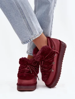 Nízké sněhule na platformě s kožíškem D.Franklin DFSH370011 bordové