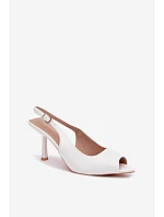 Dámské sandály na podpatku bílé Sevina