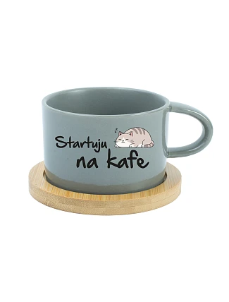 STARTUJU NA KAFE - šedý hrníček makronka 200 ml STARTUJU NA KAFE - šedý hrníček makronka 200 ml