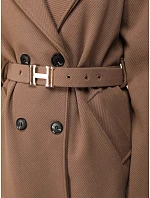 Elegantní dámský dvouřadý kabát s páskem Fango FashionStreet NY0790 Elegantní dámský dvouřadý kabát s páskem Fango FashionStreet NY0790