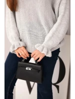 Svetr dámský z mohairu s nařasenými rukávy a výstřihem na zádech světlá šedá