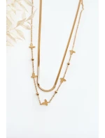 Dámský řetízek had s motýly zlato