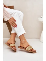 Kožené Pantofle S Dekorativním Detailem A Pletením Hnědé Zazoo 40426 Kožené Pantofle S Dekorativním Detailem A Pletením Hnědé Zazoo 40426