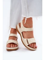 Pohodlné dámské sandály na suchý zip zlaté Iphiope