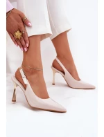 Lakované Lodičky S Otevřenou Patou A Špičatými Špičkami Světle Béžové Rivori Lakované Lodičky S Otevřenou Patou A Špičatými Špičkami Světle Béžové Rivori