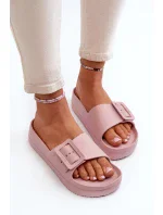 Dámské pěnové pantofle Big Star na platformě - růžová