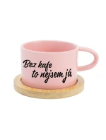 BEZ KAFE TO NEJSEM JÁ - růžový hrníček makronka 200 ml