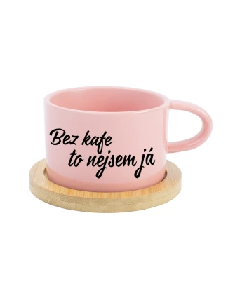 BEZ KAFE TO NEJSEM JÁ - růžový hrníček makronka 200 ml