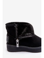Dětské zimní boty s polstrováním na zip černé Big Star MM374100 Dětské zimní boty s polstrováním na zip černé Big Star MM374100