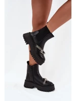 Dámské Boty Na Platformě S Řetězem Černé Marvella