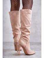 Klasické Semišové černé Boty Na Béžový Ameya