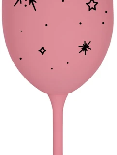 ZIMĚNKA - růžová sklenice na víno 350 ml