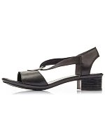 Dámské kožené sandály s gumovými pásky černé Rieker 62662