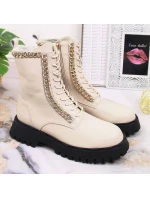 Zateplené kožené boty s řetězem Artiker W HBH40