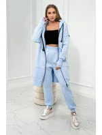 Zateplená souprava s dlouhou mikinou modrá