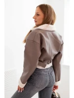 Dámská pilotka z ekokůže s podšívkou a páskem fango