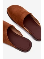 Dámské ploché sandály z eko semiše Camel Veronelle