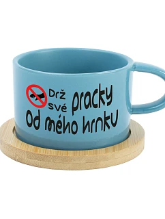 DRŽ SVÉ PRACKY OD MÉHO HRNKU - modrý hrníček makronka 200 ml