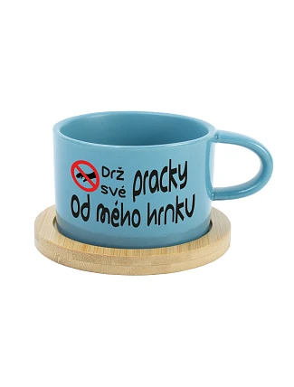 DRŽ SVÉ PRACKY OD MÉHO HRNKU - modrý hrníček makronka 200 ml