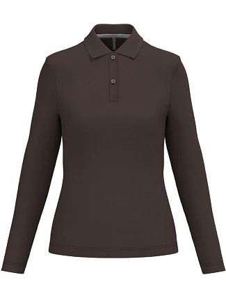 Kariban K 244 Dámské piqué polo s dlouhým rukávem 20.K244 chocolate Kariban K 244 Dámské piqué polo s dlouhým rukávem 20.K244 chocolate