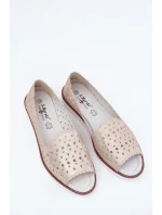 Kožené Děrované Baletky S Odkrytými Prsty S.Barski LR51-922 Béžové