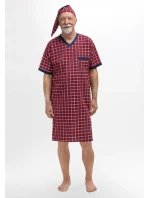 Pánská noční košile Martel 502 Káro kr/r M-2XL Sylwester I