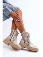 Dámské kůže Díra Botky kovbojka Zlaté Lewski 3305/2